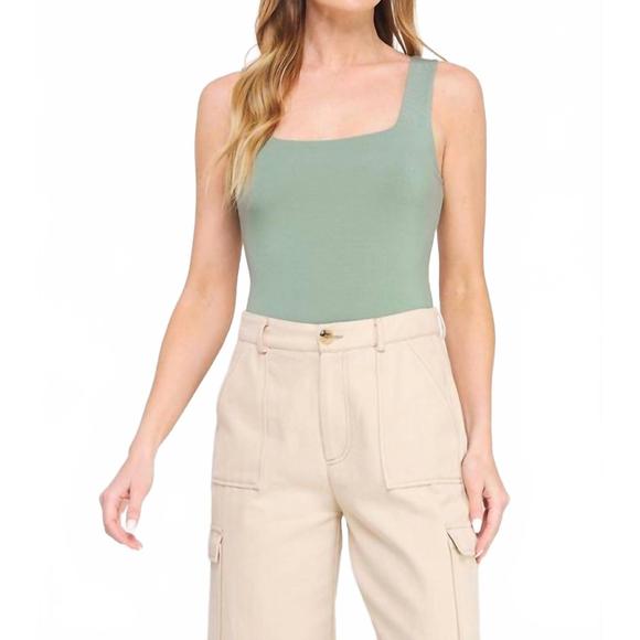 Allie Rose | Tops | New Allie Rose Kit Smooth Tank Bodysuit In Sage ...